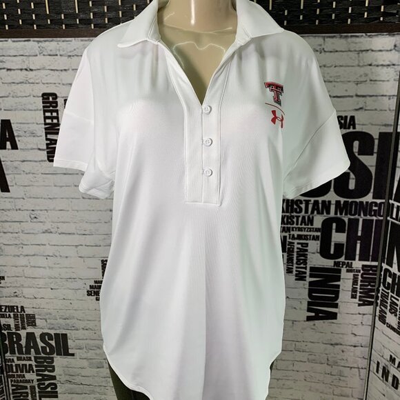 Under Armour  White Logo  Short Sleeve Polo  Shirt - Picture 1 of 6